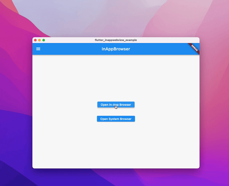 MacOS InAppBrowser example